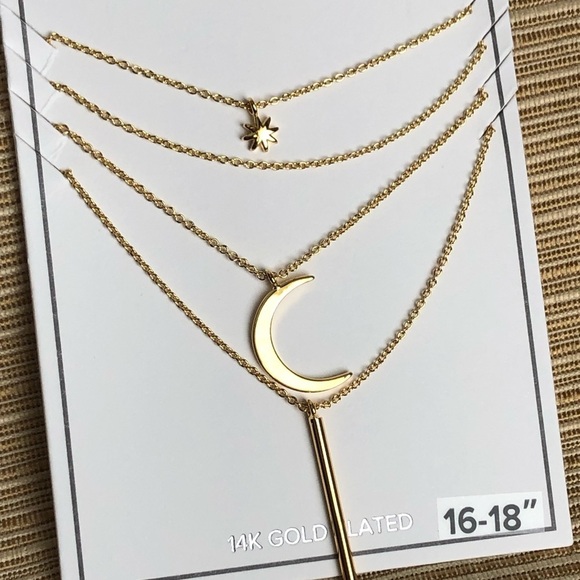 Sterling Forever 14K Gold Plated Layered Necklace - Picture 1 of 6